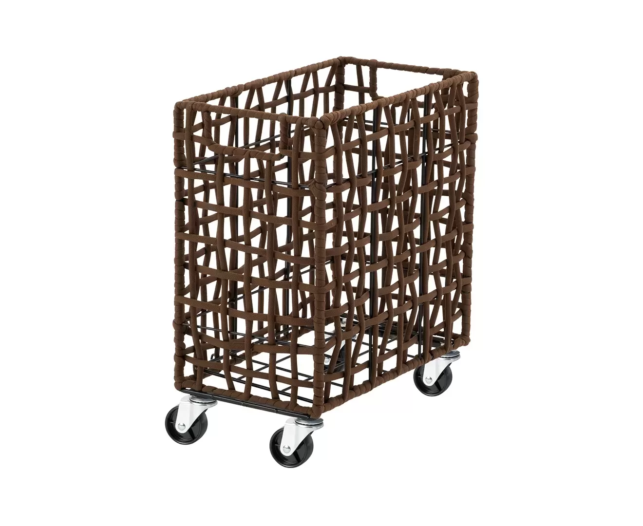 003426 FOLDING ROUGH KNIT LAUNDRY BASKET with CASTER 28L/SLIM