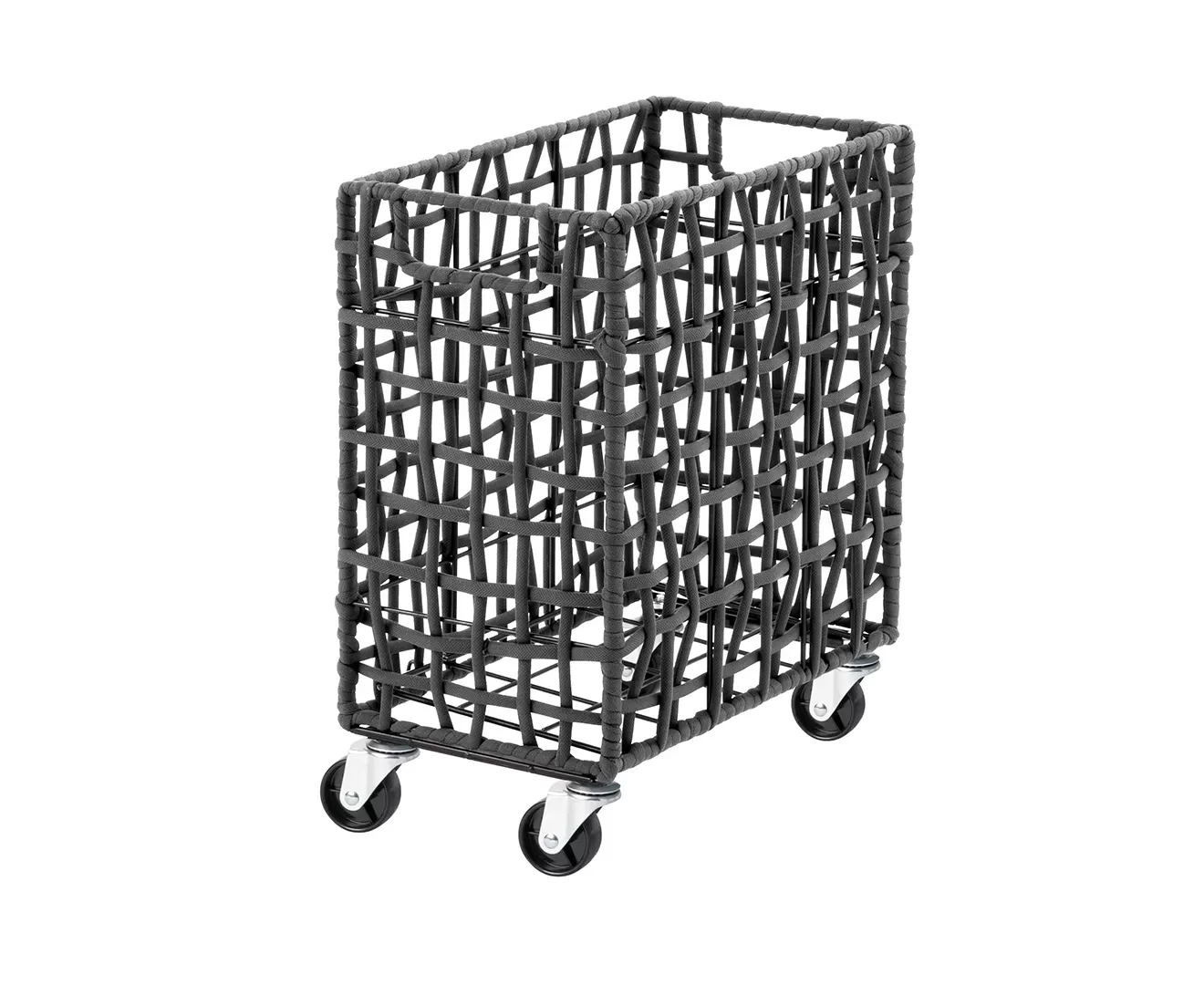 003426 FOLDING ROUGH KNIT LAUNDRY BASKET with CASTER 28L/SLIM