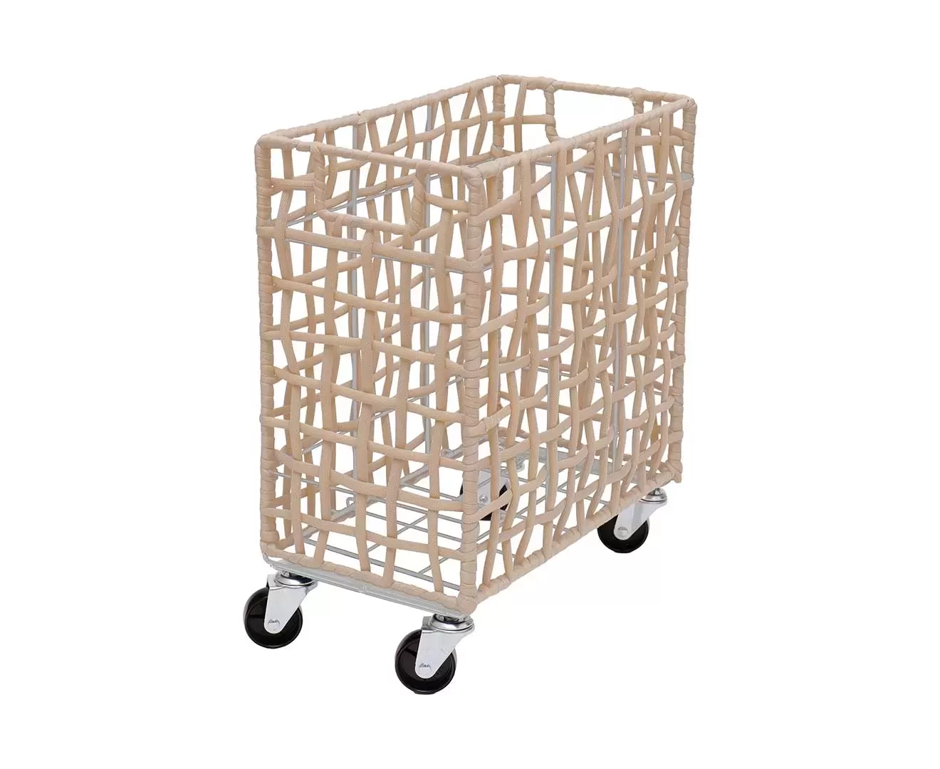 003426 FOLDING ROUGH KNIT LAUNDRY BASKET with CASTER 28L/SLIM