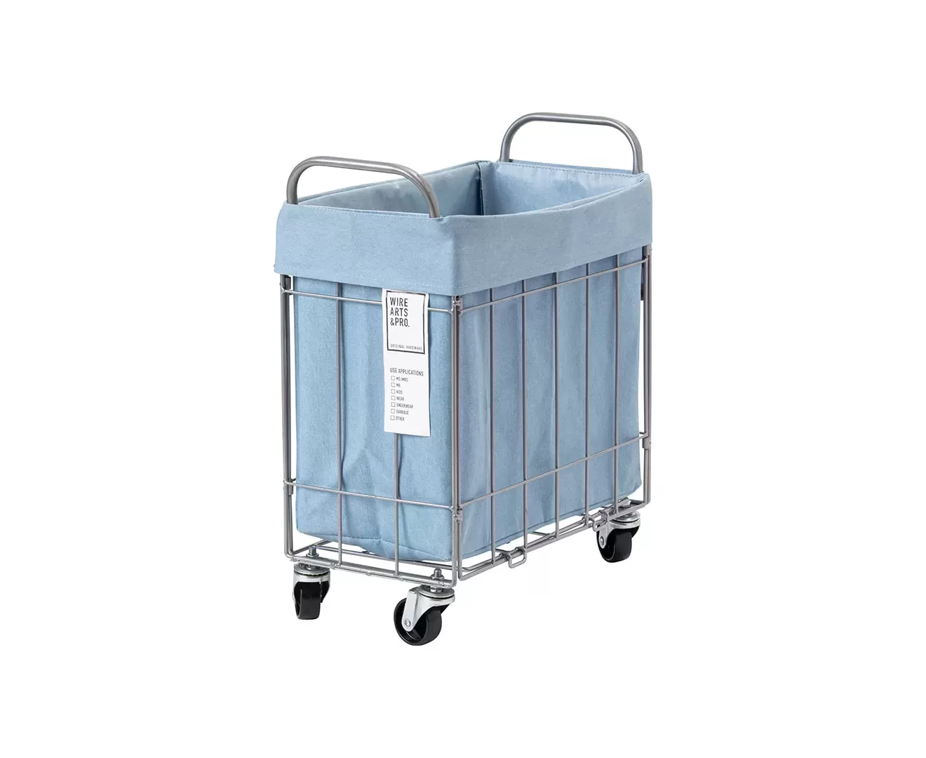 003269 DENIM FOLDING LAUNDRY SQUARE BASKET with CASTER 28L