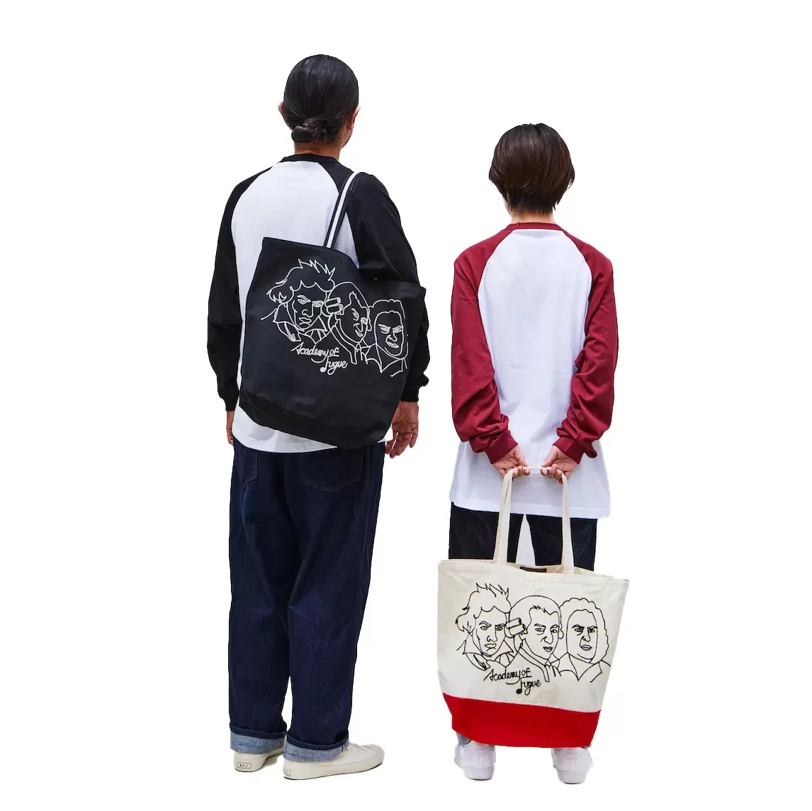 ハンドル刺繍 トートバッグ