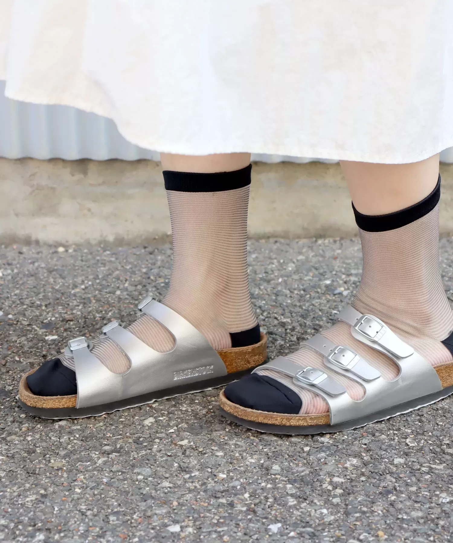 シースルーボーダー ショートソックス