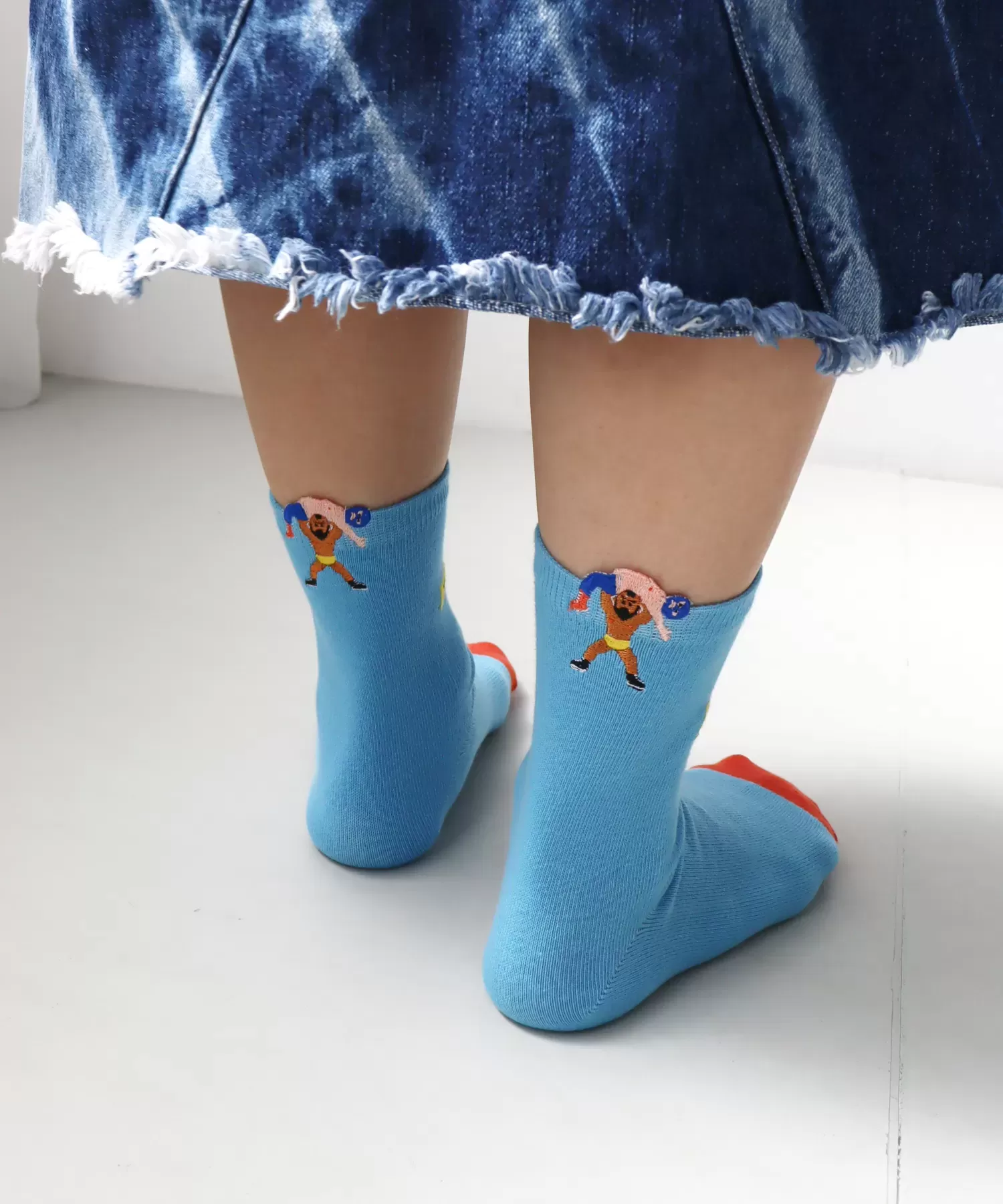 プロレス はみ出し刺繍 ショートソックス ２Ｐ
