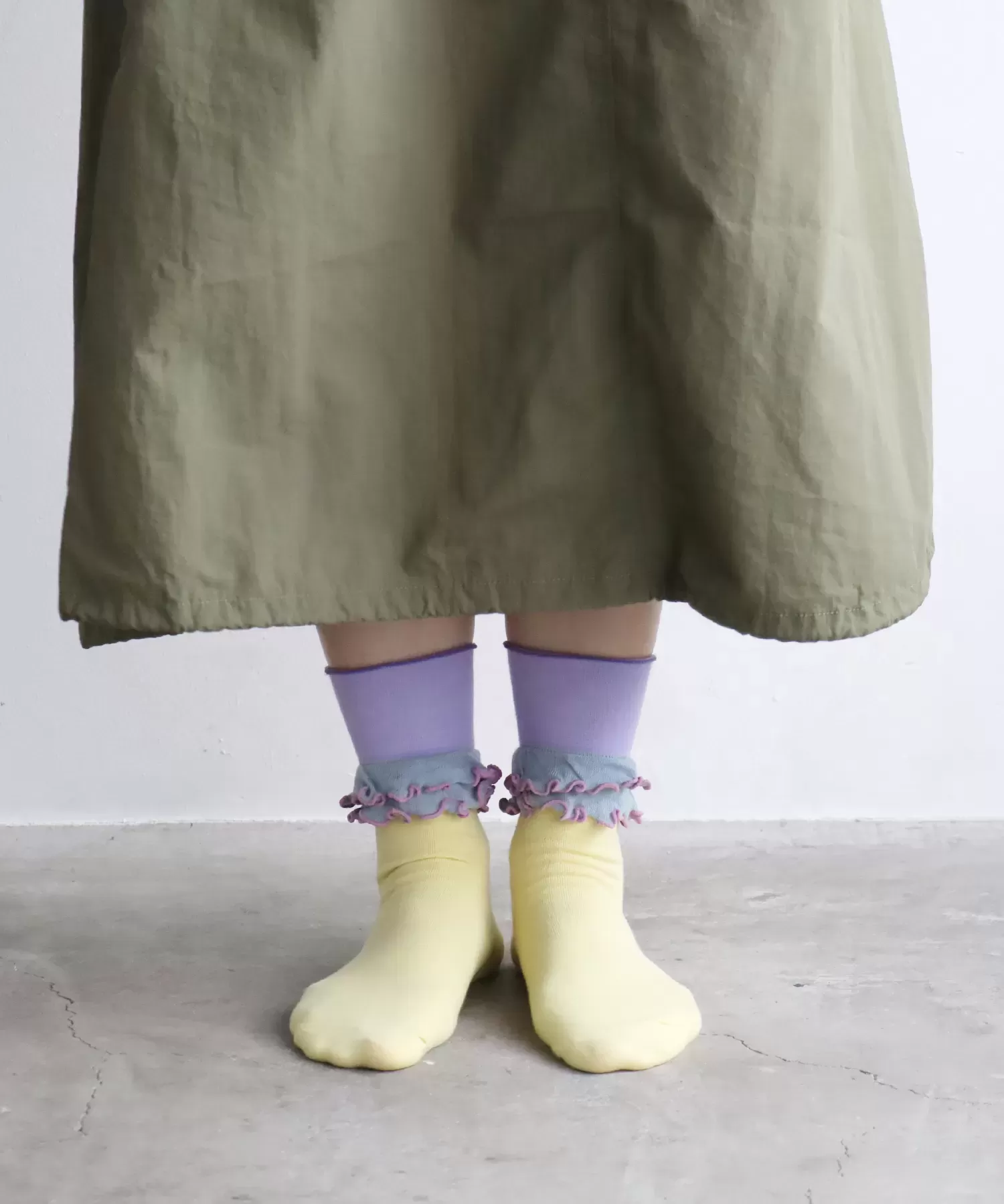 ダブルフリル  クルーソックス ２Ｐ