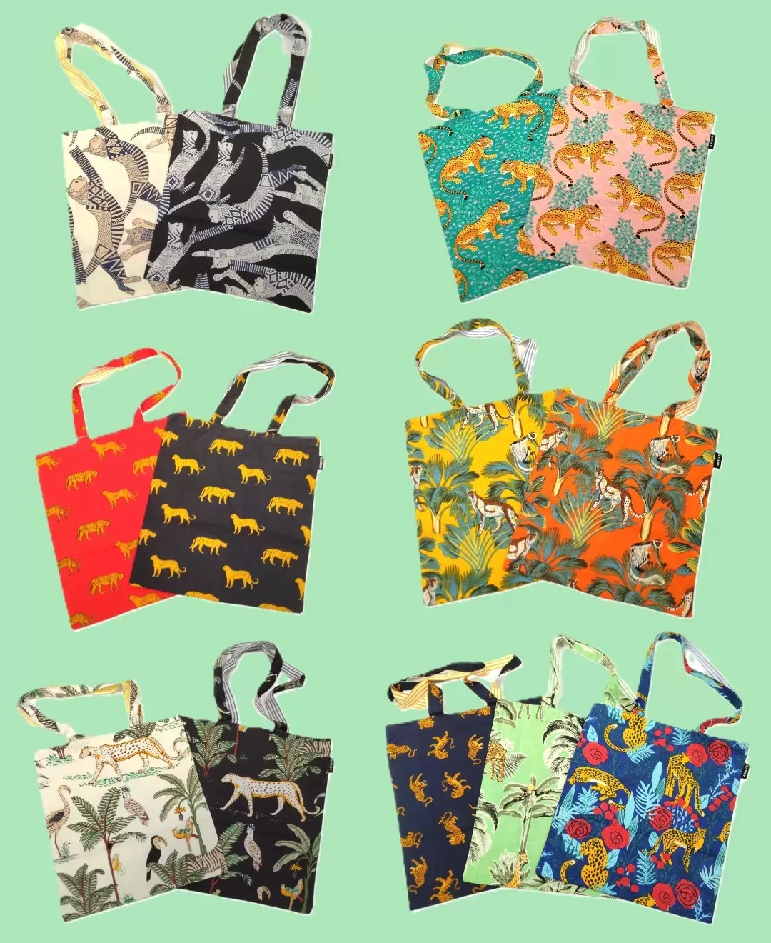 アニマルプリントショッピングバッグ