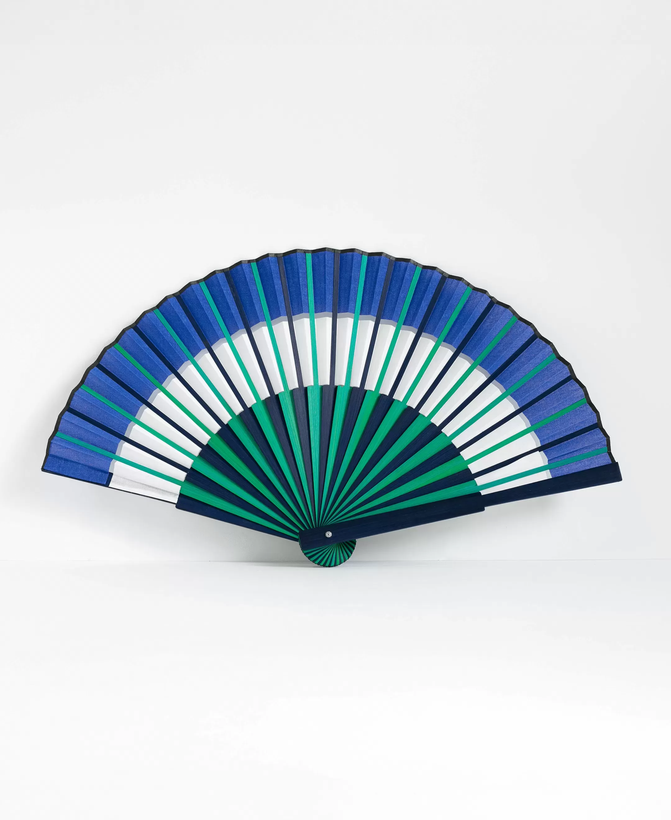 二重虹扇子（青／緑／白）