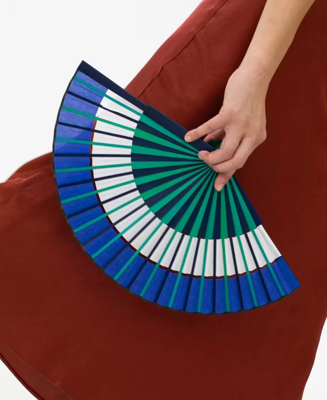 二重虹扇子（青／緑／白）