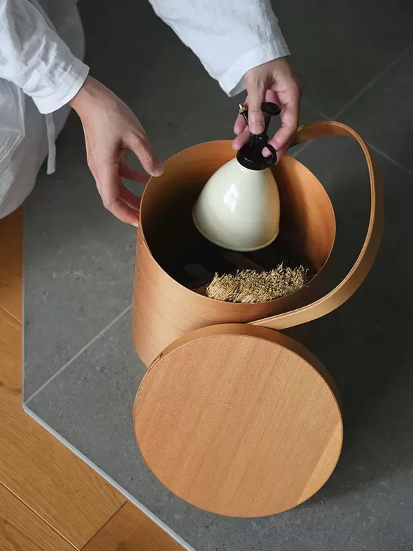 HS3795 シェーカーラウンドハンドルボックス M ライトブラウン