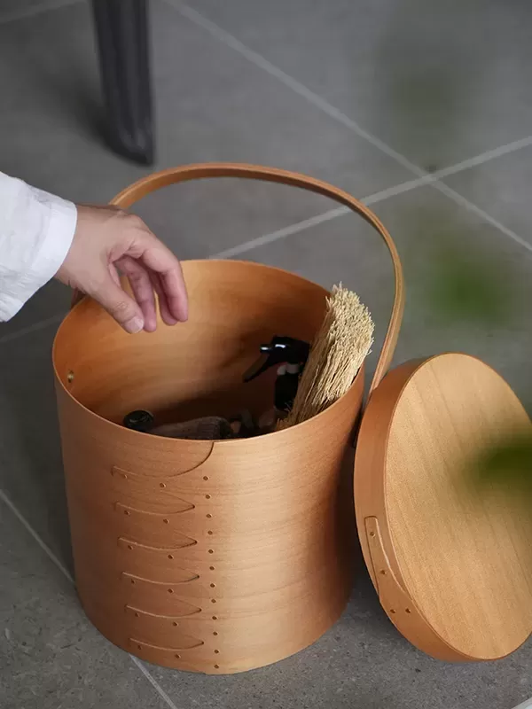 HS3796 シェーカーラウンドハンドルボックス L ライトブラウン