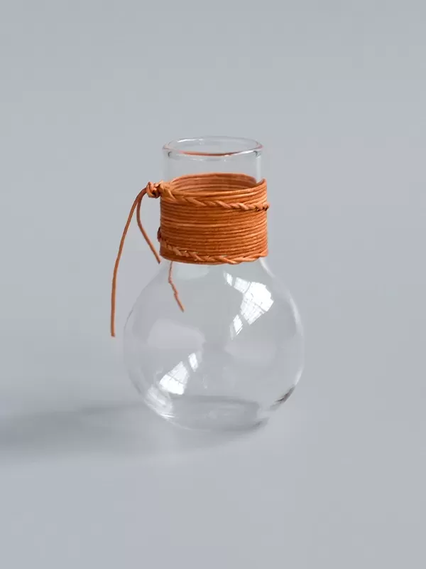 HS3673/HS3674  レザー ガラスベース ラウンド クリア/グレー