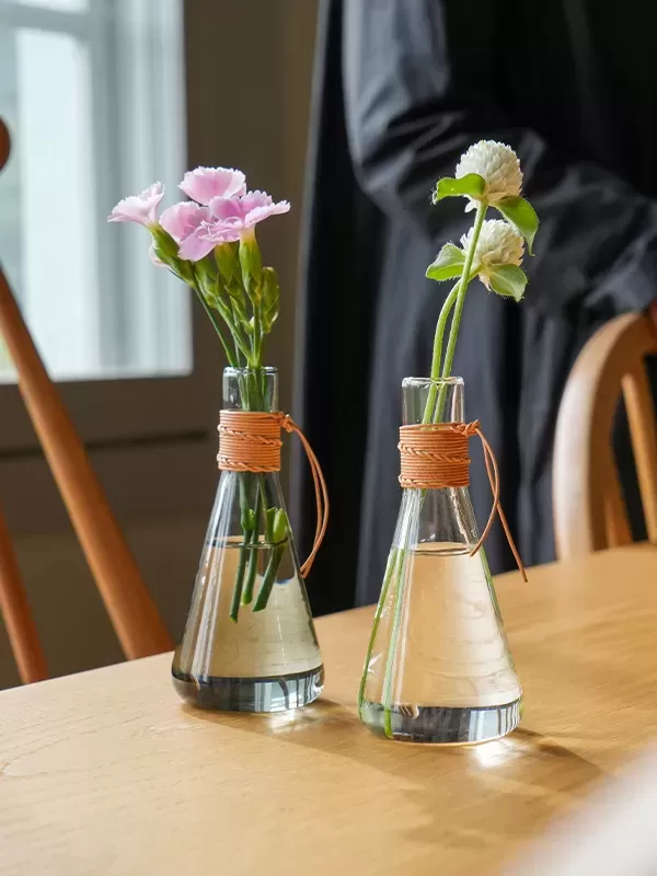 HS3675/HS3676 レザー ガラスベース コニカル クリア/グレー