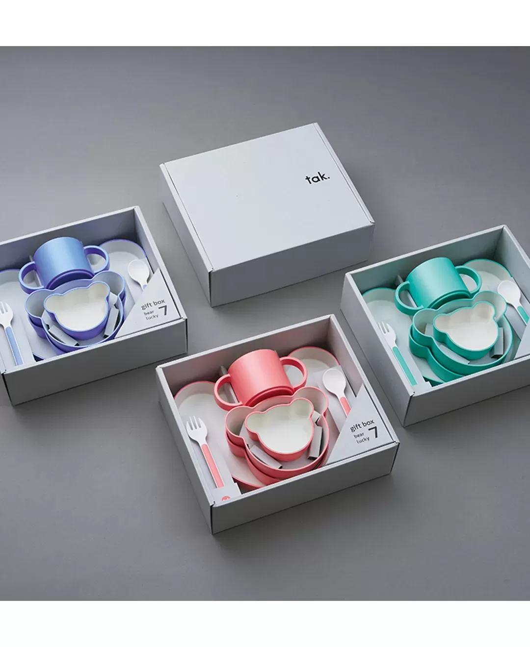 キッズディッシュ　ギフトボックス　ベア　ラッキー7　ピーチ