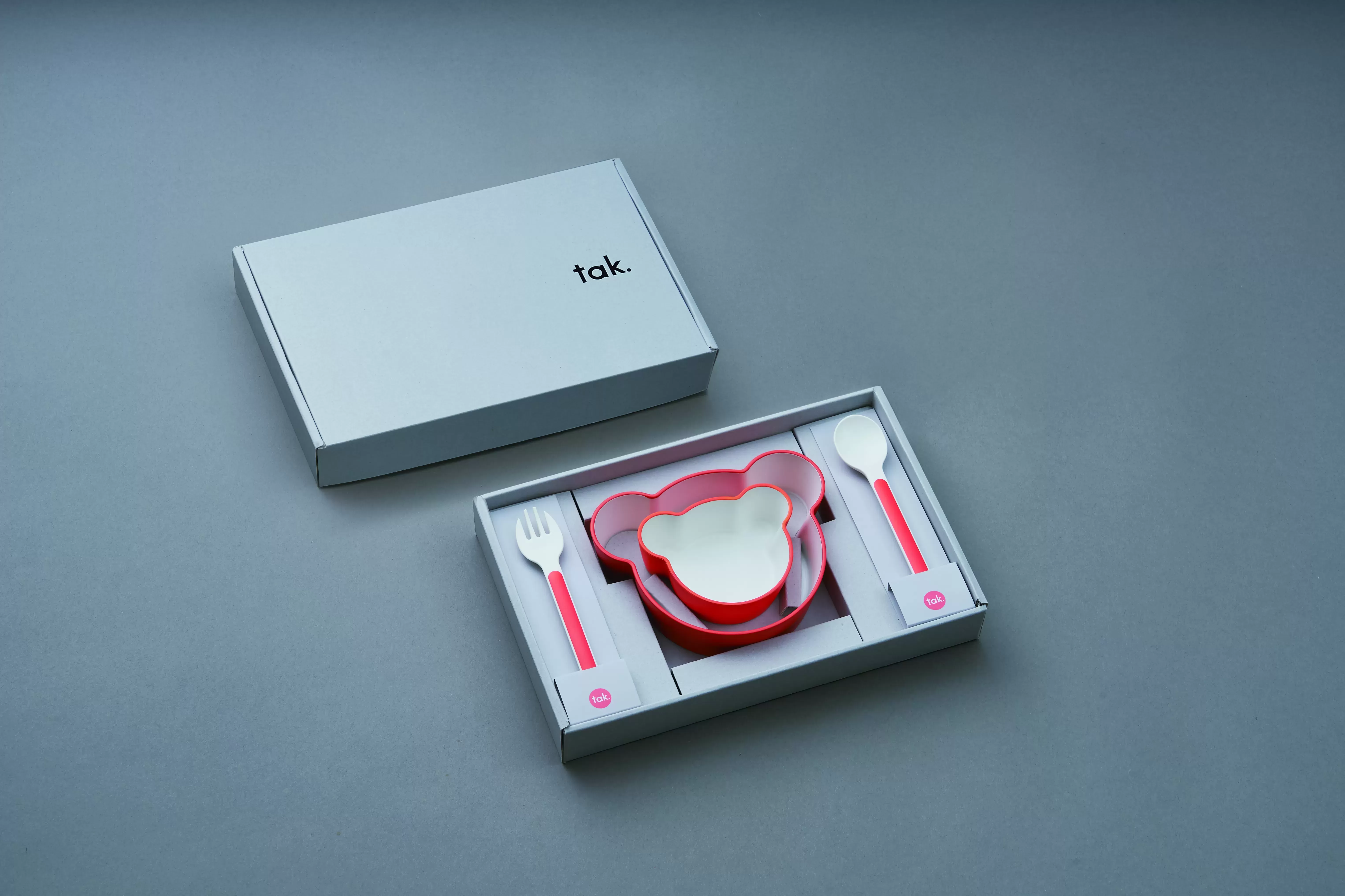 キッズディッシュ　ギフトボックス　ベア　マイン　グレー