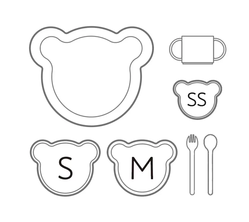 キッズディッシュ　ギフトボックス　ベア　ラッキー7　ミント