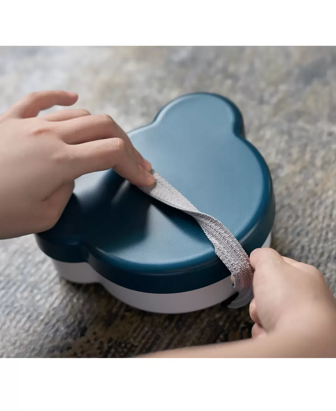 キッズディッシュ　ランチボックス　ベア　ネイビー