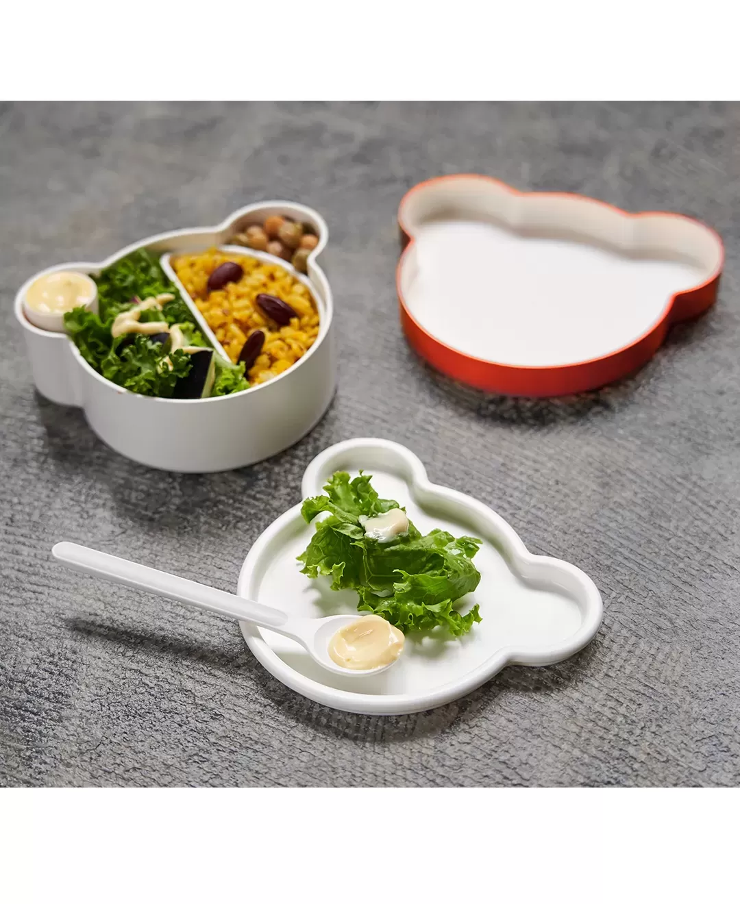 キッズディッシュ　ランチボックス　ベア　イエロー