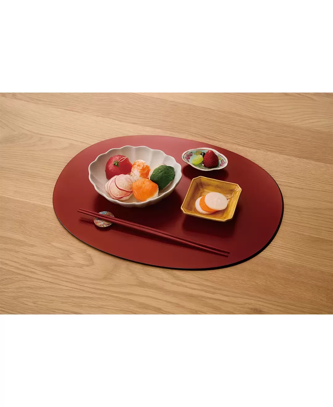 ダイニングトレー　オーバル　ライトイエロー / ベージュ