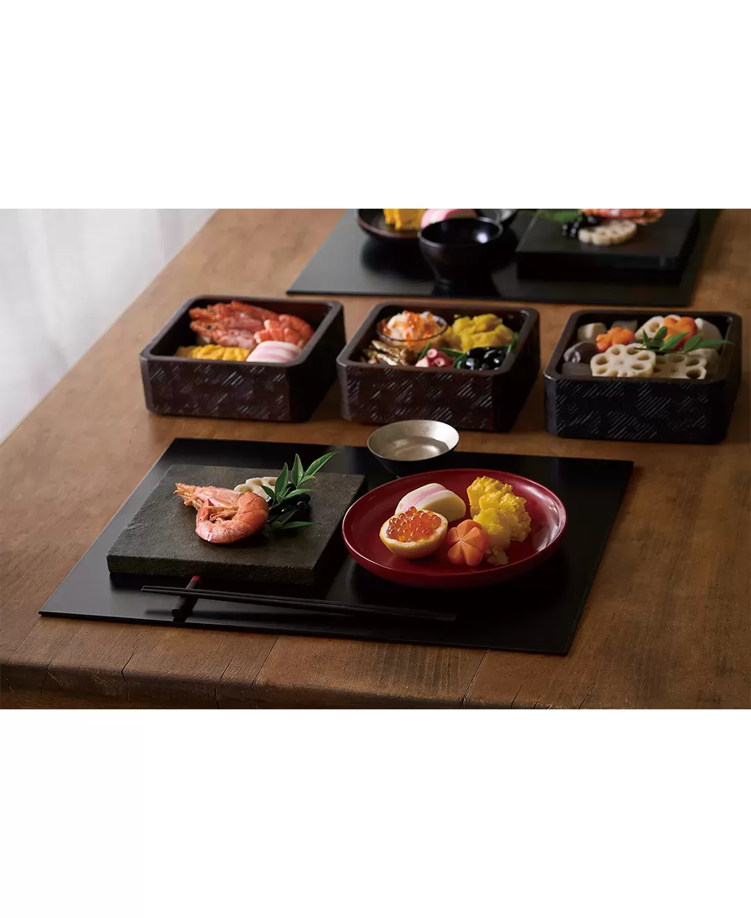 ダイニングトレー　レクタングル　ライトグレー / ブラウン