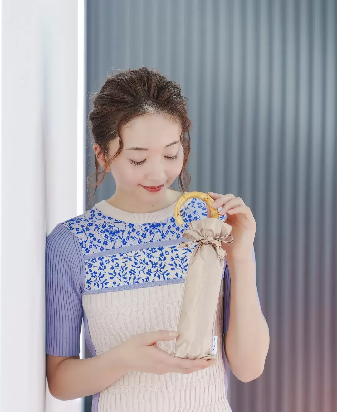 7本骨遮光折りたたみ傘 江戸