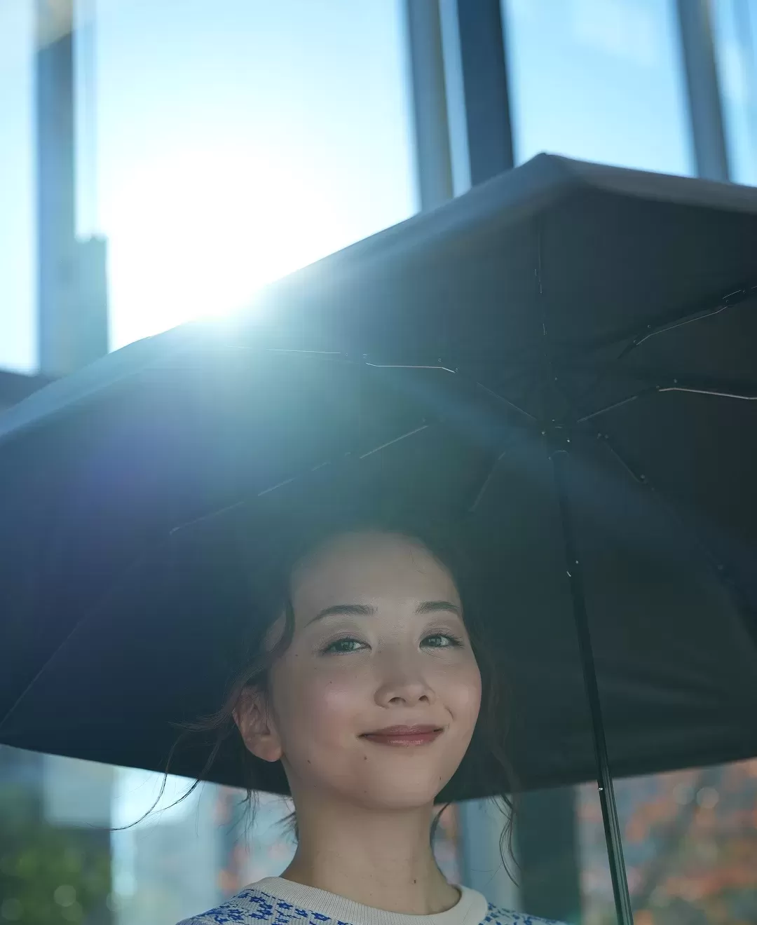 7本骨遮光折りたたみ傘 江戸