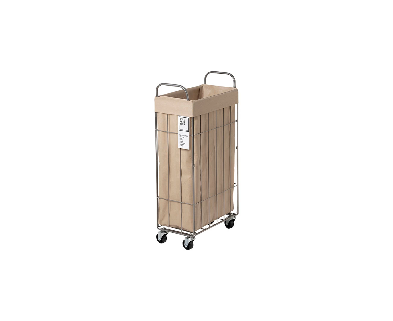 003307 WIRE ARTS&PRO FOLDING LAUNDRY SQUARE BASKET with CASTER 40L/SLIM