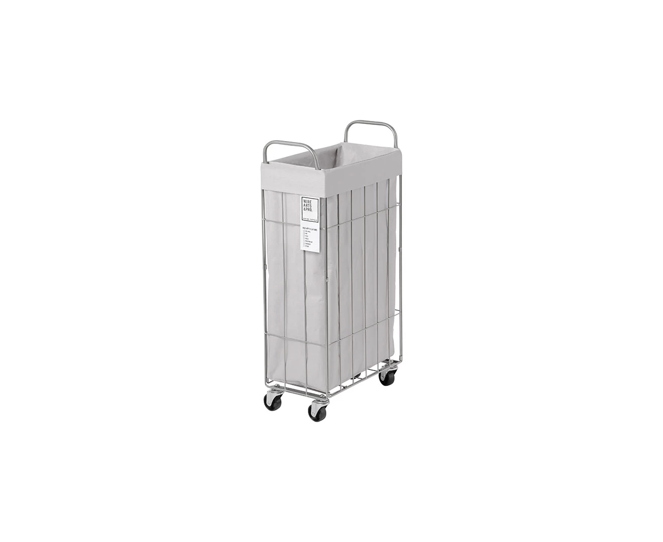 003307 WIRE ARTS&PRO FOLDING LAUNDRY SQUARE BASKET with CASTER 40L/SLIM