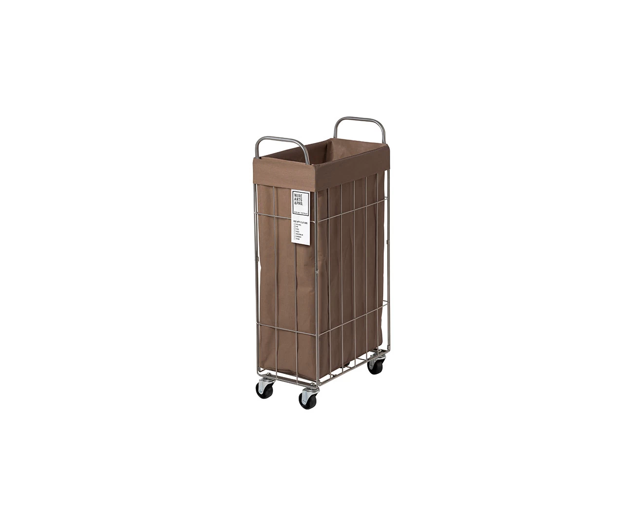 003307 WIRE ARTS&PRO FOLDING LAUNDRY SQUARE BASKET with CASTER 40L/SLIM