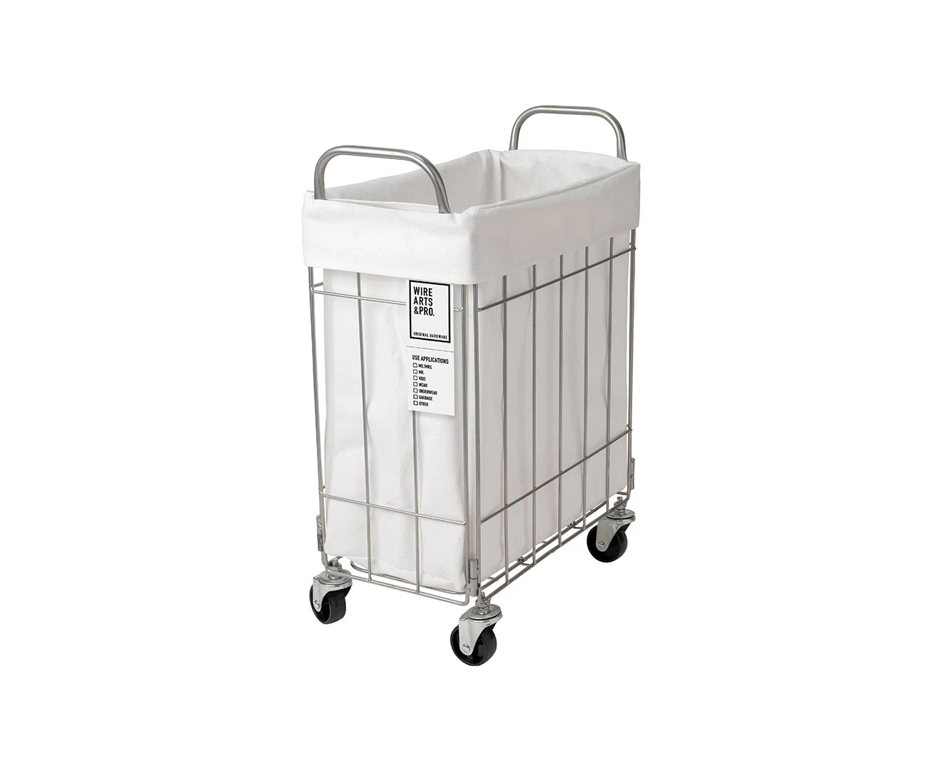 003269 WIRE ARTS&PRO FOLDING LAUNDRY SQUARE BASKET with CASTER 28L