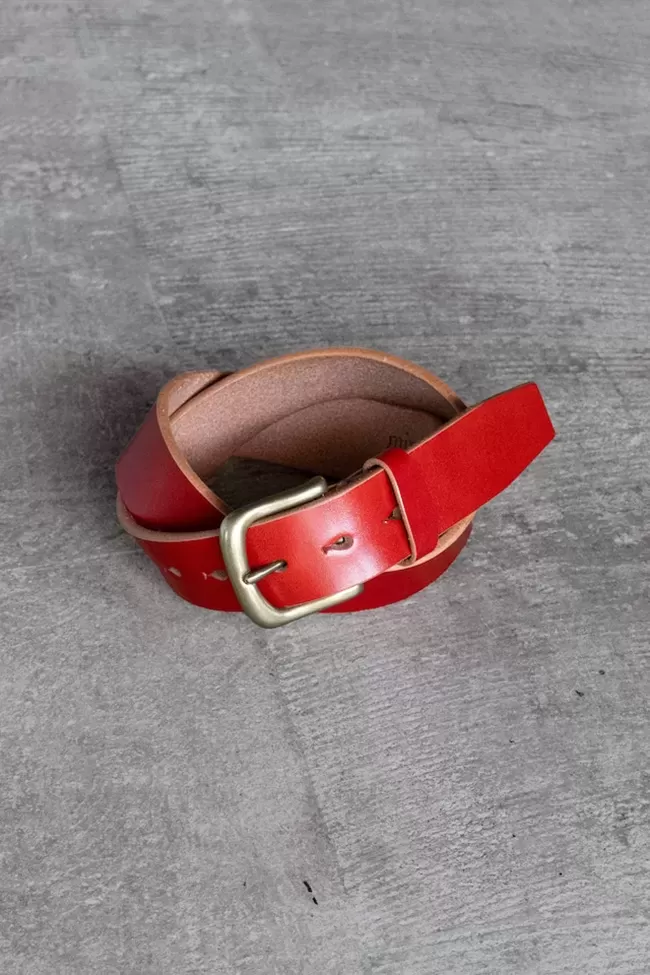 Wide Harness Leather Belt /35mm