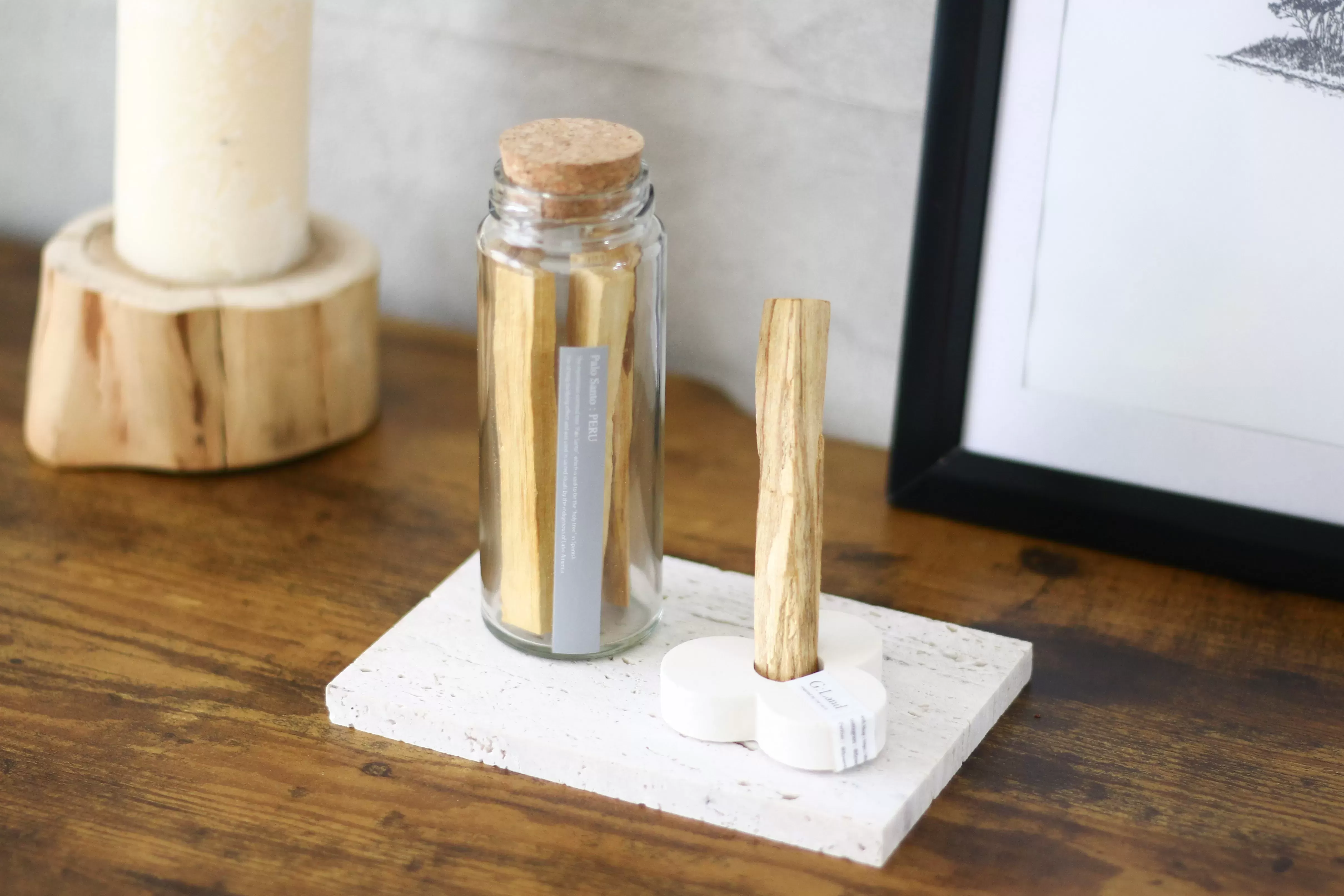 Positive Energy Palo Santo Bottle & Eco Stone Holder set