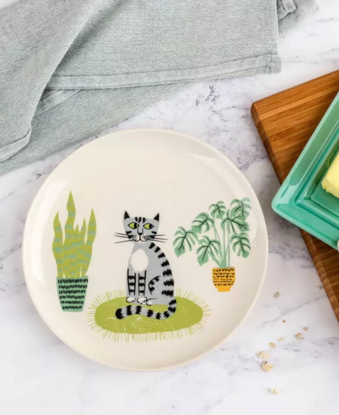 Hannah Turner / ハンナターナー Side Plate Cat（丸皿 20cm）